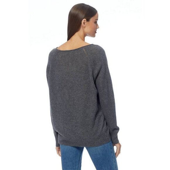 💕360 CASHMERE💕 Jessa Boatneck Cardigan ~ Dark Pink 100% Cashmere Large L NWT - Picture 12 of 12